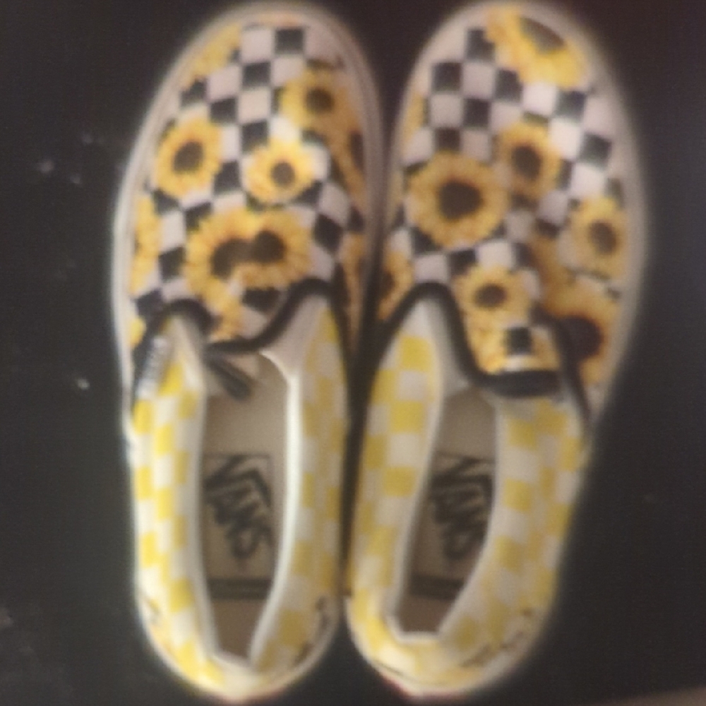 Vans Kids Sunflower Checkered Slip-On Sneakers